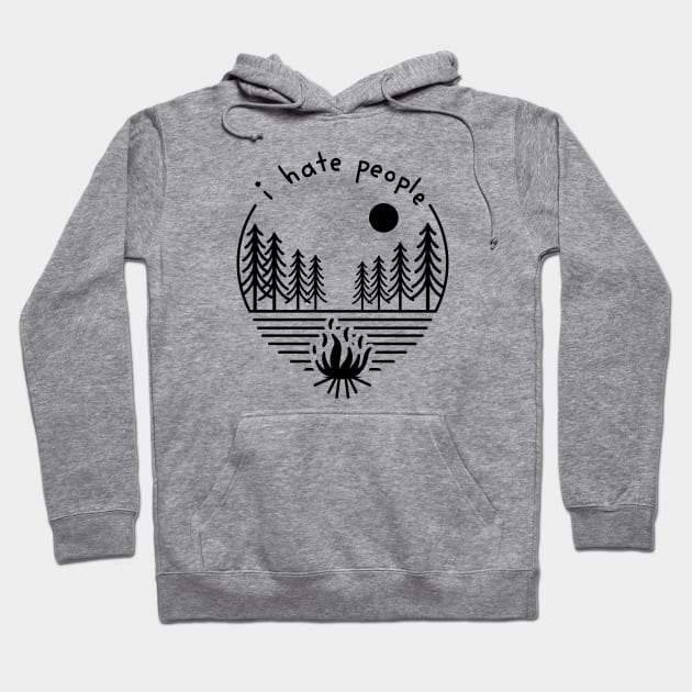 I hate people Camping design Hoodie by diardo